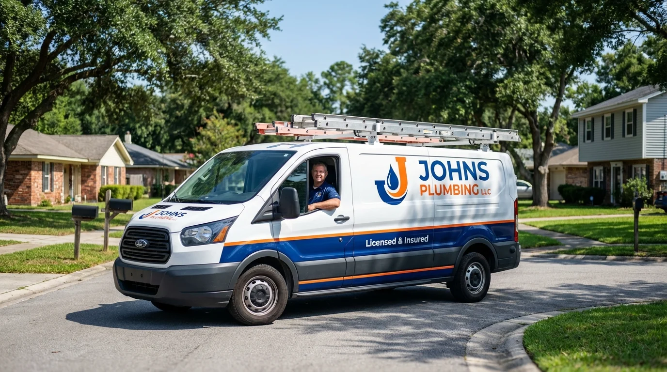 Johns Plumbing LLC service van in Millville, NJ