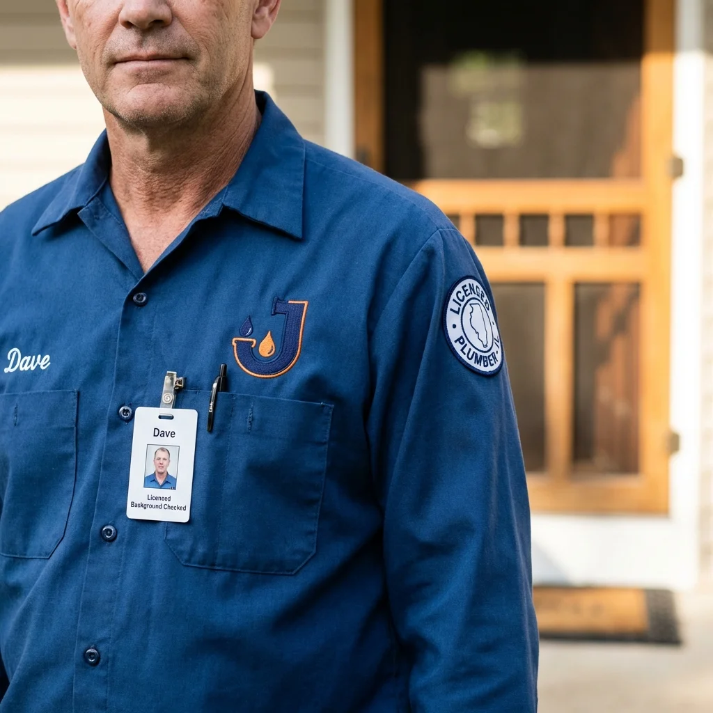 Licensed plumber showing ID badge in Millville, NJ